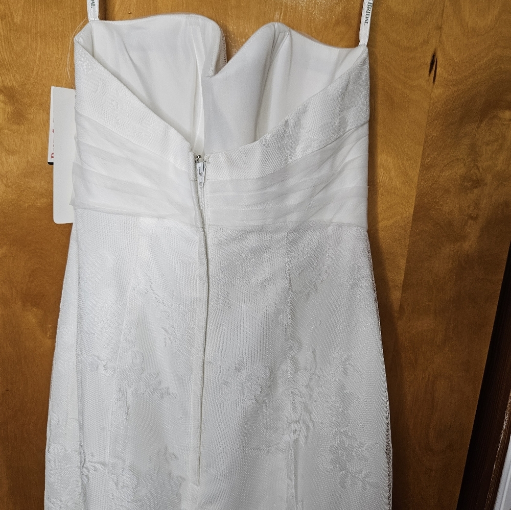 David's Bridal WG3436 Strapless Bridal Gown With Embellishments Sz Zero NWT - Picture 10 of 11